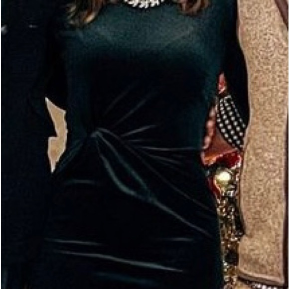 Dark Green Velvet Dress - Picture 5 of 5